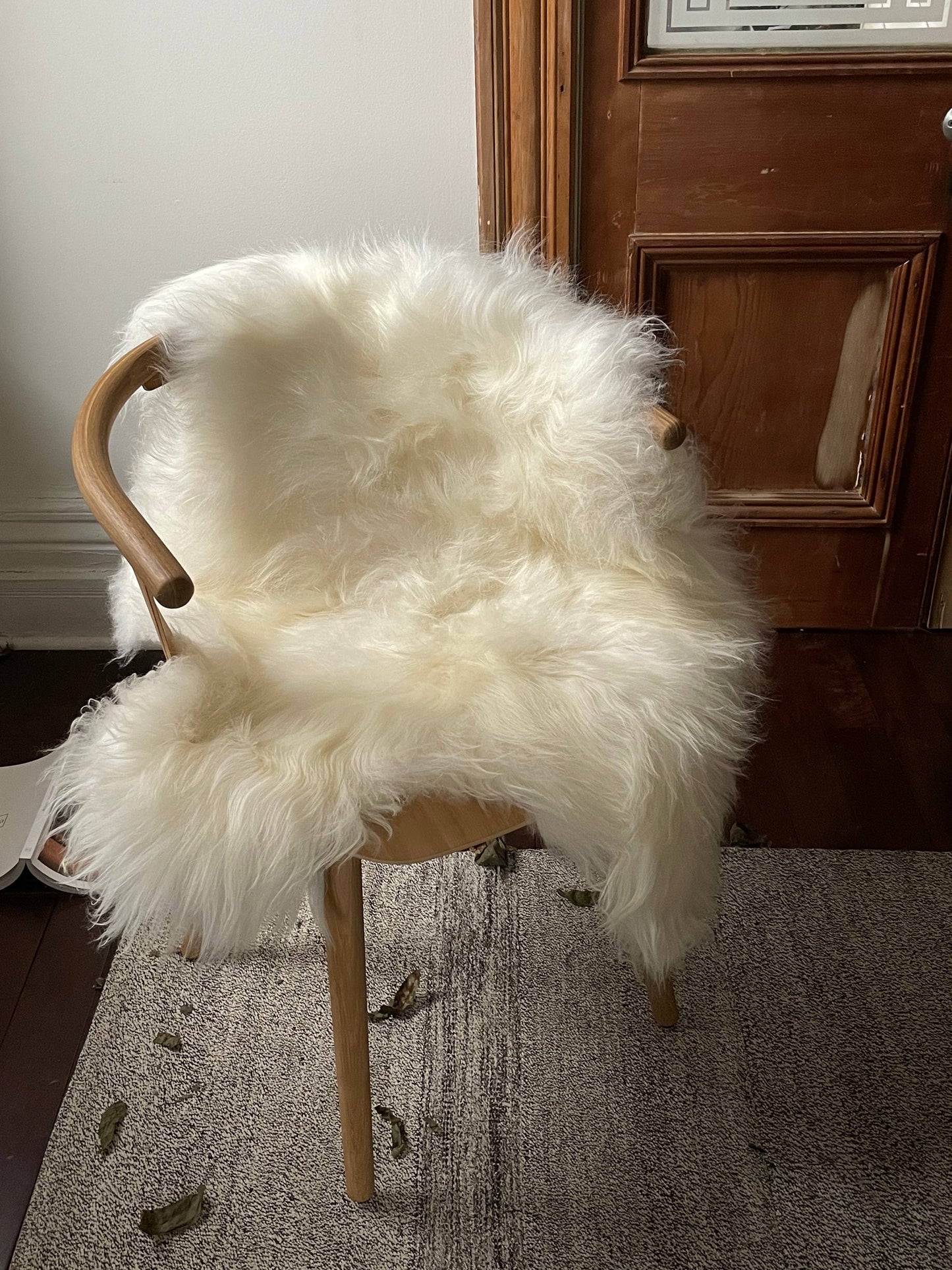 White Icelandic Sheepskin Throw Rug