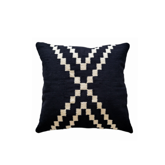 Black Maria Cotton Handwoven Boho Pillow