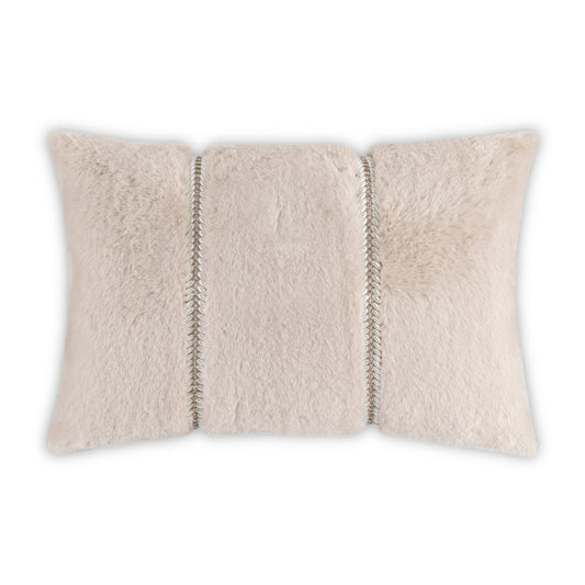 Lux Beige Fur Lumbar Pillow