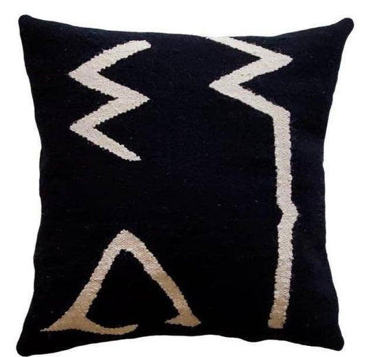 Zella Handwoven Throw Decorative Pillow | Black Cover